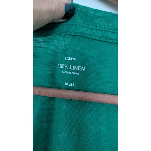 J. Crew Green Linen Lightweight Cardigan Sweater - Picture 5 of 6